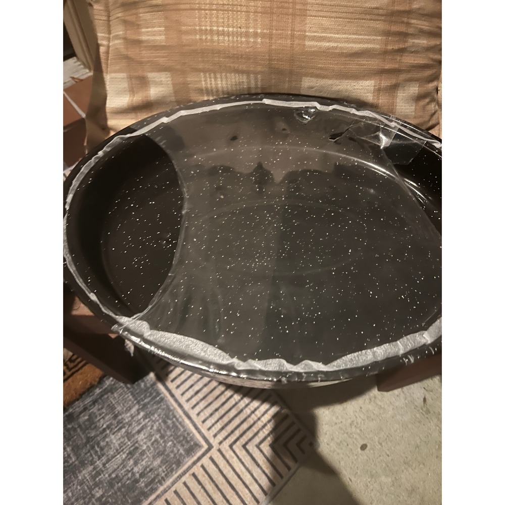 Alpine Cuisine 18 Inch Enamel Oval Roaster Pan Speckled Black Nonstick Roasting